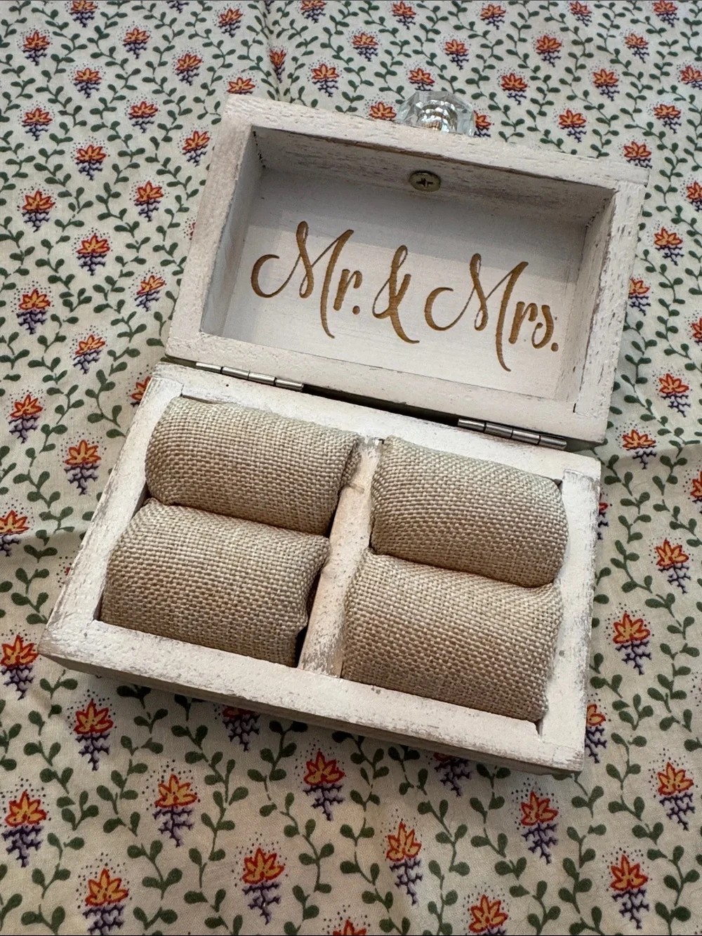 Small We Do wedding White Decorative Jewelry Keepsake Box